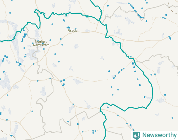 Karta över Uppvidinge kommun
