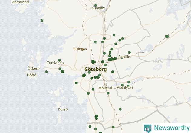 Karta över Göteborgs kommun