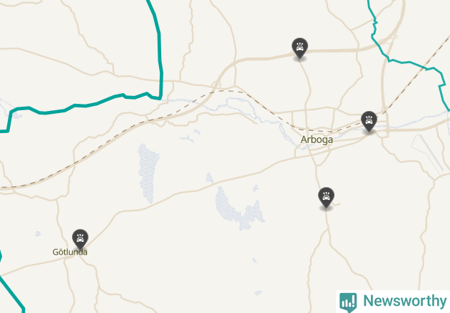 Karta över viltolyckor i Arboga kommun