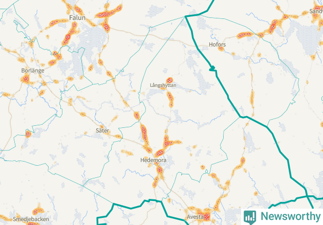 Karta över Hedemora kommun