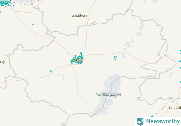 Karta över Skara kommun