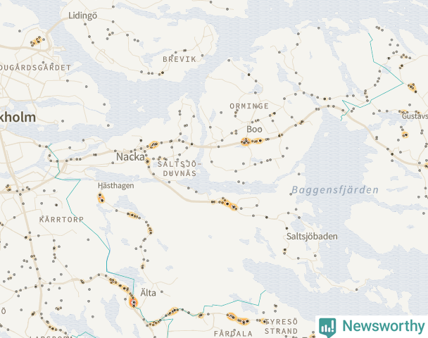 Karta över Nacka kommun