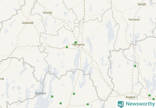 Karta över Värnamo kommun