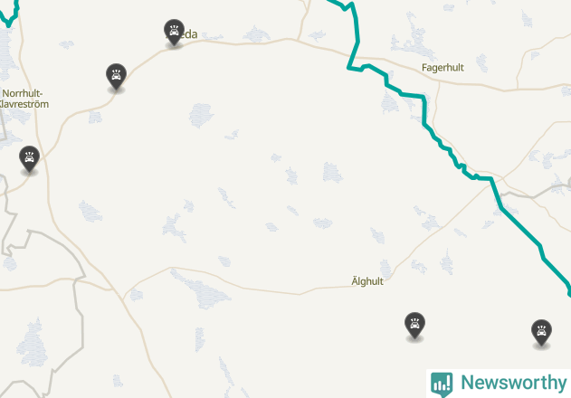 Karta över viltolyckor i Uppvidinge kommun