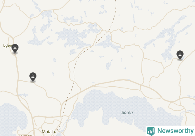 Karta över Motala kommun