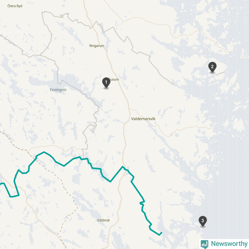 Karta över Valdemarsviks kommun