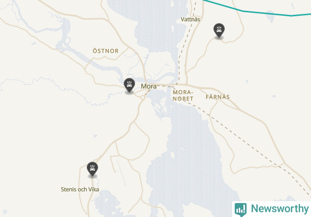 Karta över viltolyckor i Mora kommun