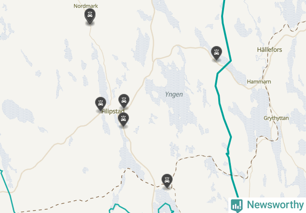 Karta över viltolyckor i Filipstads kommun