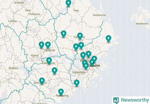 Karta över Håbo kommun