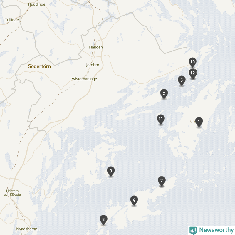 Karta över Haninge kommun