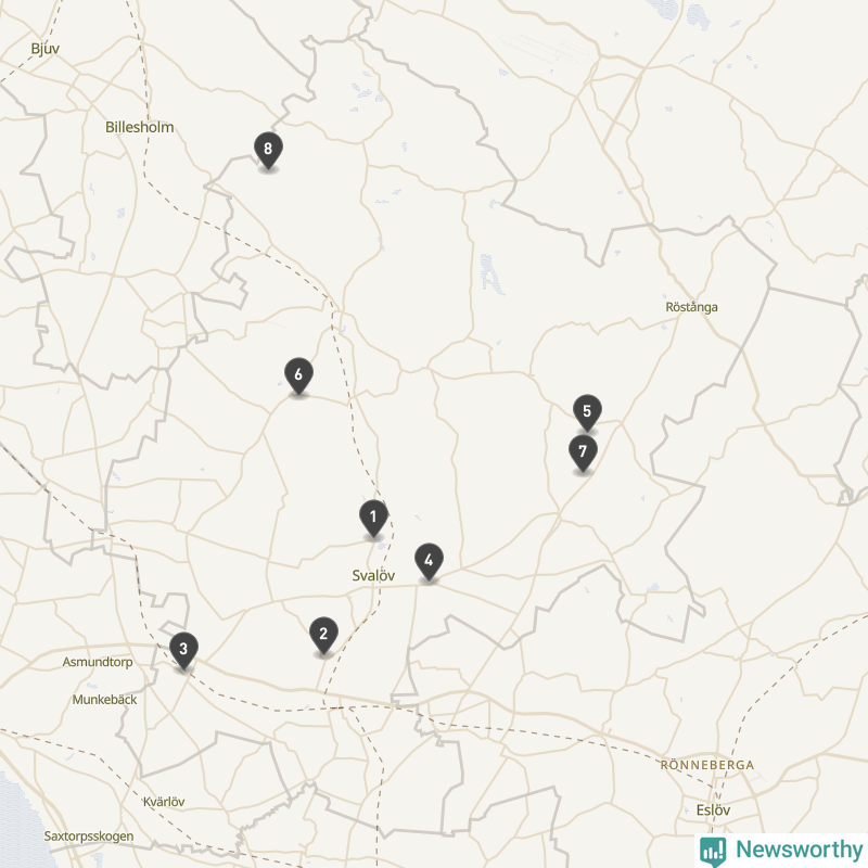 Karta över Svalövs kommun