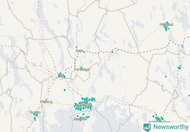 Karta över Karlstads kommun