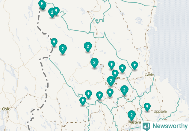 Karta över Smedjebackens kommun