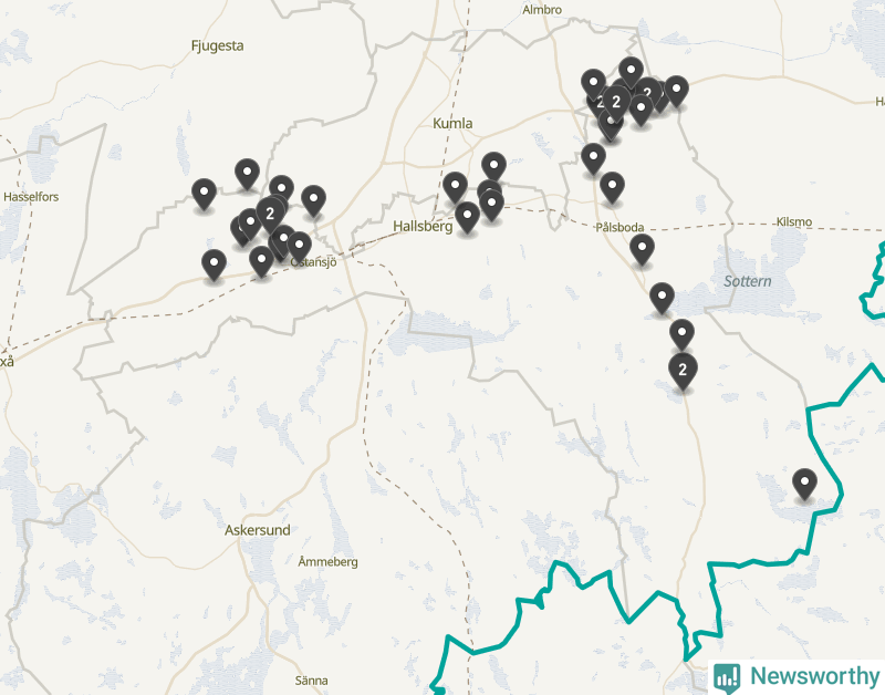 Karta över Hallsbergs kommun
