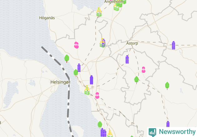 Karta över Helsingborgs kommun
