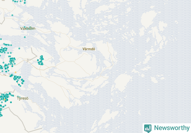 Karta över Värmdö kommun