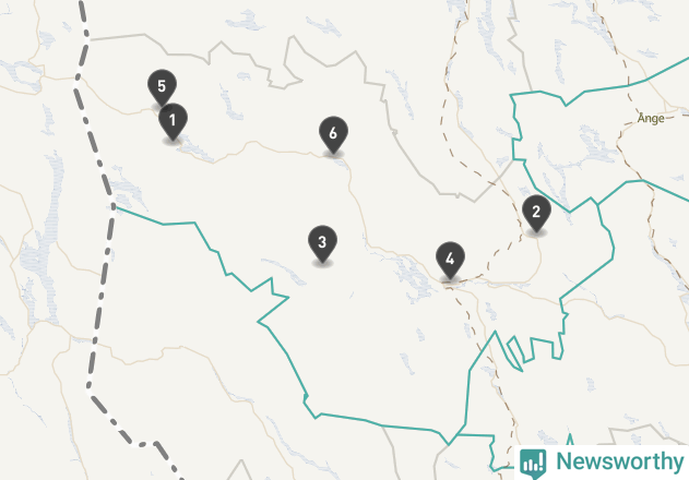 Karta över väderstationer i artikeln