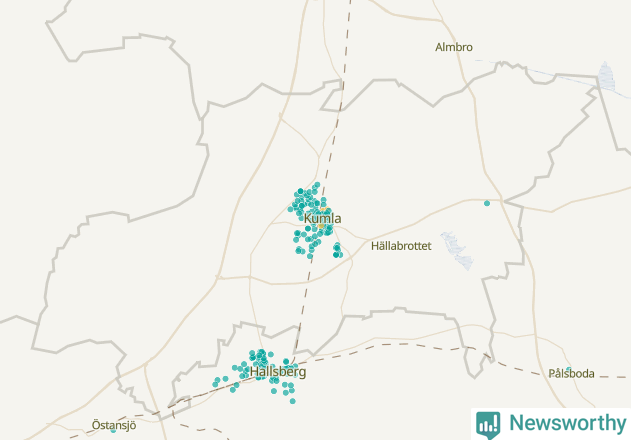 Karta över Kumla kommun