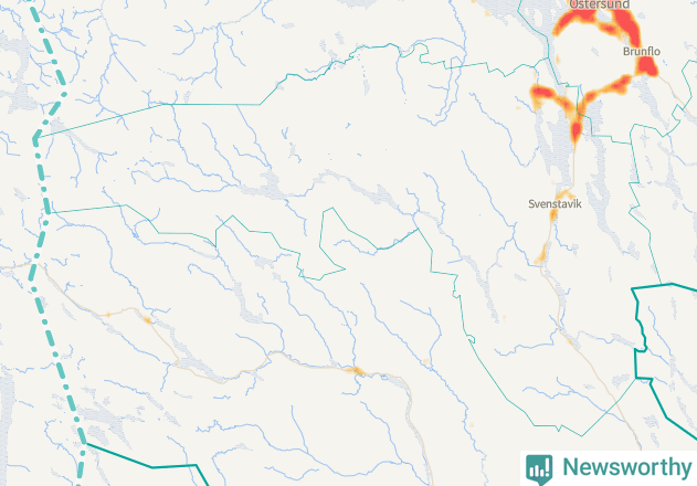 Karta över Bergs kommun