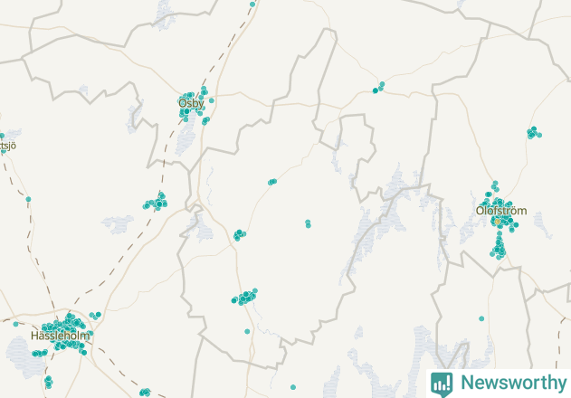 Karta över Östra Göinge kommun