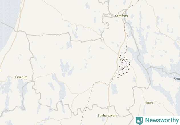 Karta över Tranås kommun