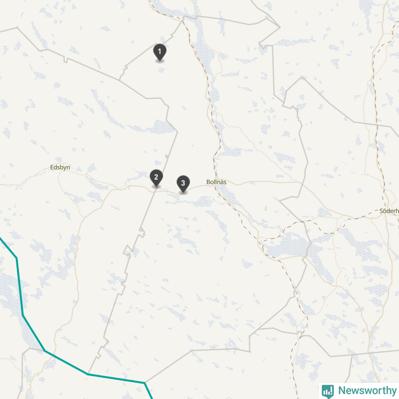 Karta över Bollnäs kommun