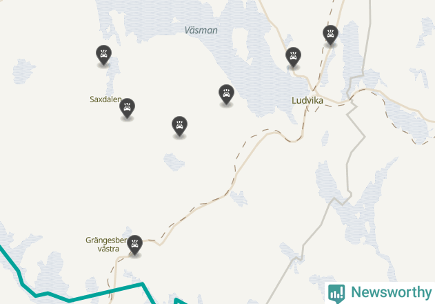 Karta över viltolyckor i Ludvika kommun