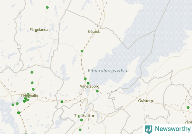 Karta över Vänersborgs kommun