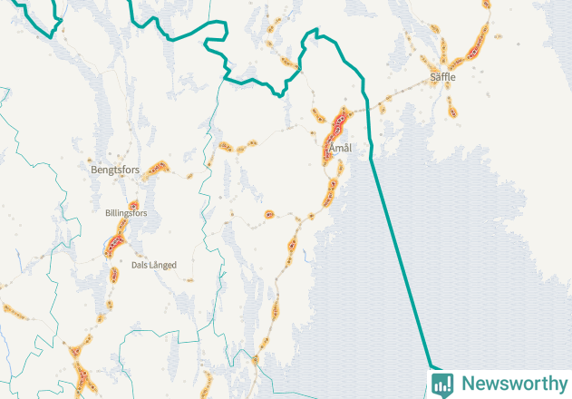 Karta över Åmåls kommun