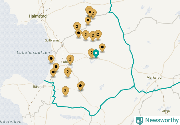 Karta över Laholms kommun
