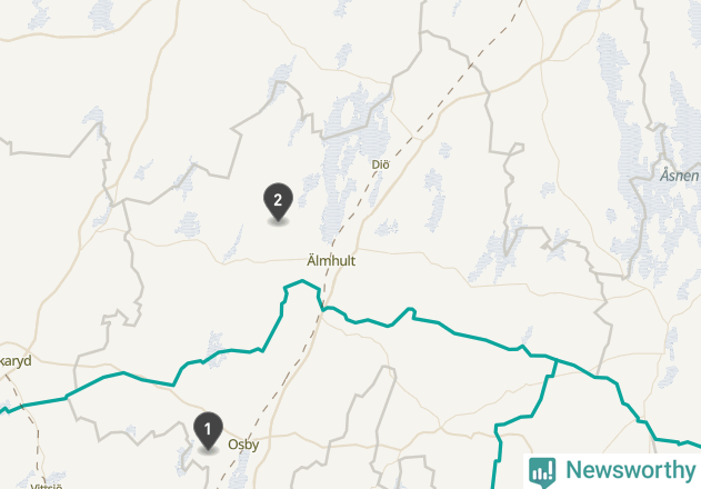 Karta över väderstationer i artikeln