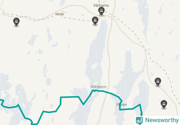 Karta över Värnamo kommun