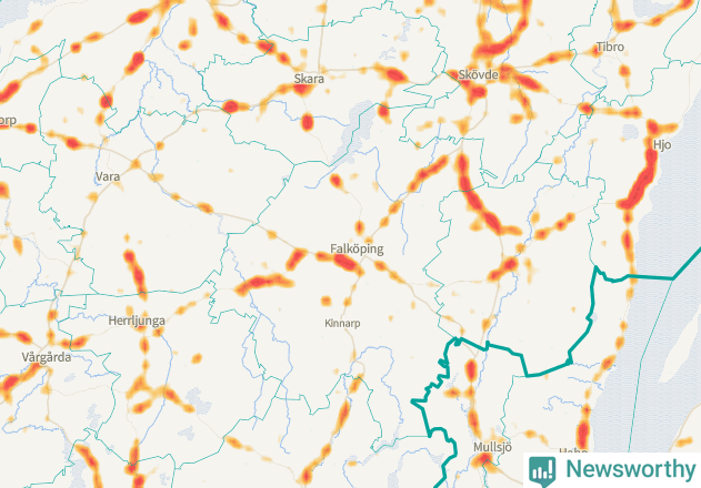 Karta över Falköpings kommun
