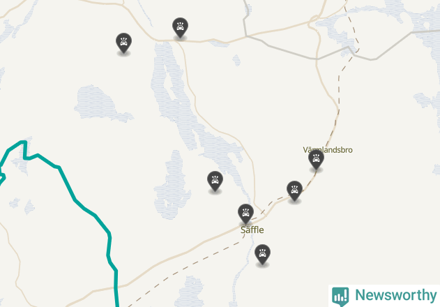 Karta över viltolyckor i Säffle kommun