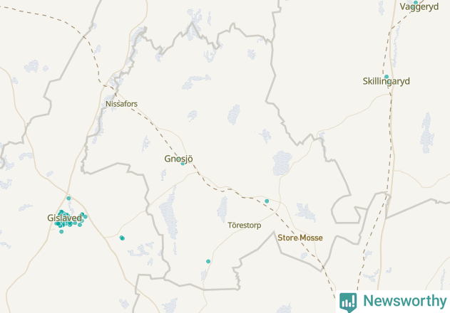 Karta över Gnosjö kommun