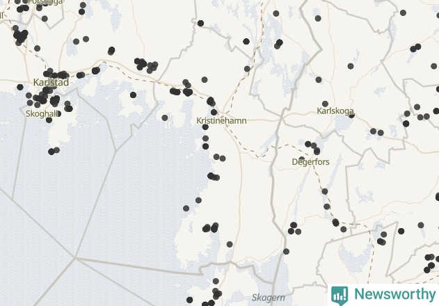 Karta över Kristinehamns kommun