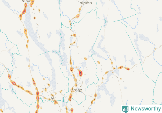 Karta över Forshaga kommun