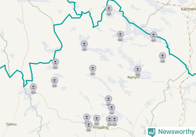 Karta över Finspångs kommun