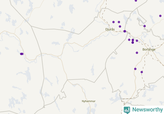 Karta över Gagnefs kommun