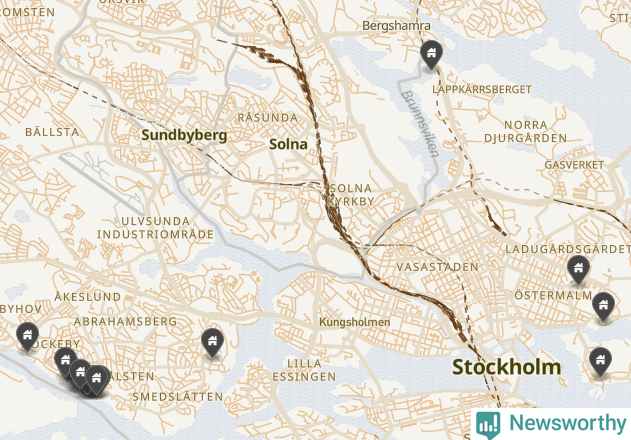 Karta över Stockholms kommun