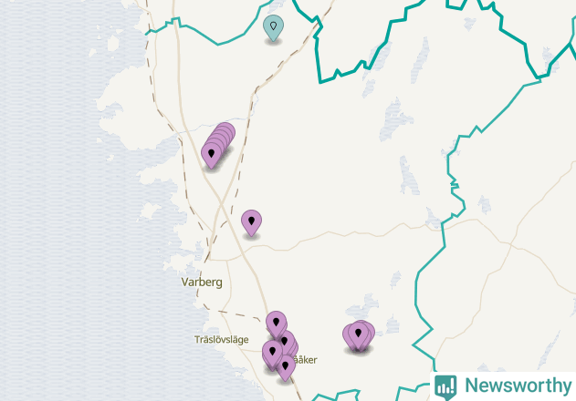 Karta över vindkraftverk i Varbergs kommun