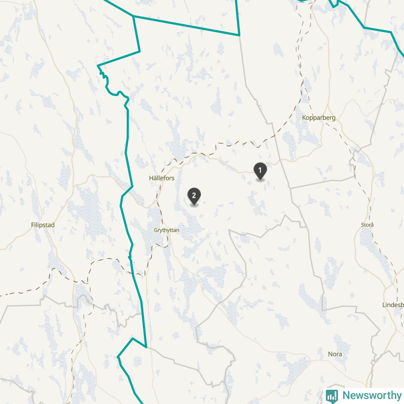 Karta över Hällefors kommun