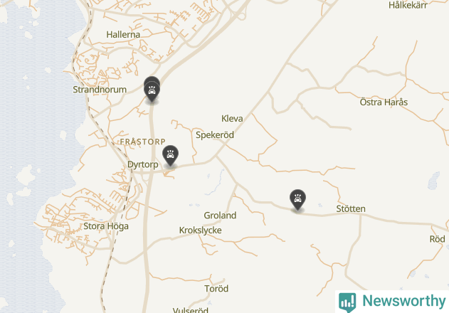 Karta över viltolyckor i Stenungsunds kommun