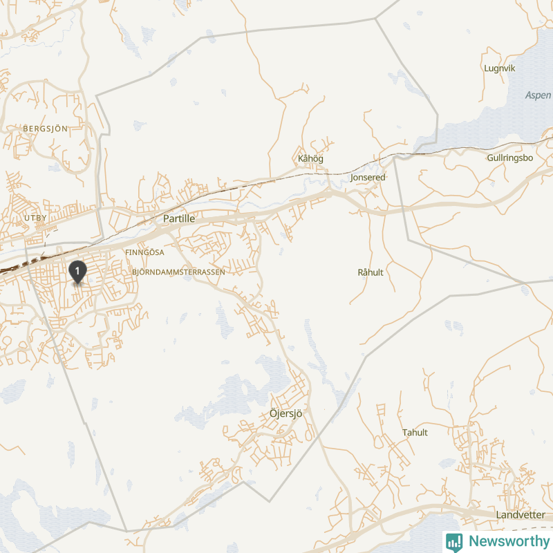 Karta över Partille kommun