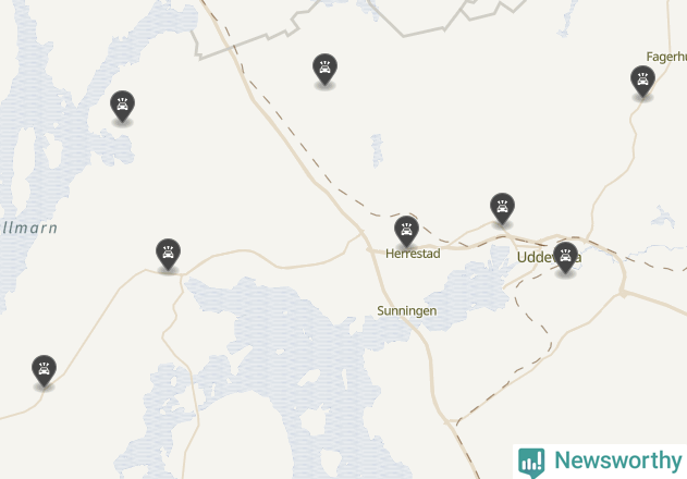 Karta över viltolyckor i Uddevalla kommun