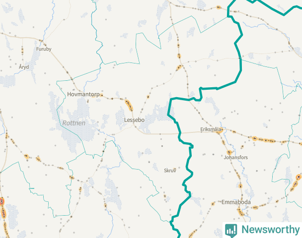 Karta över Lessebo kommun