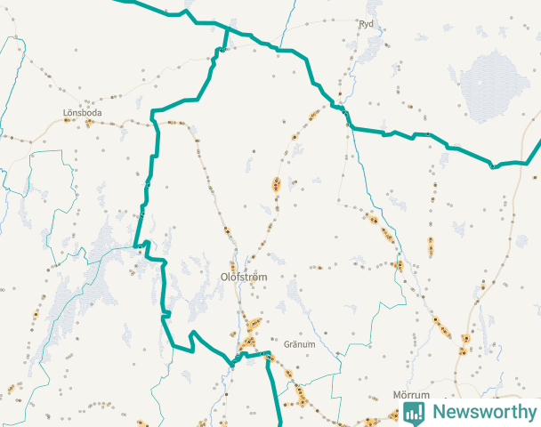 Karta över Olofströms kommun