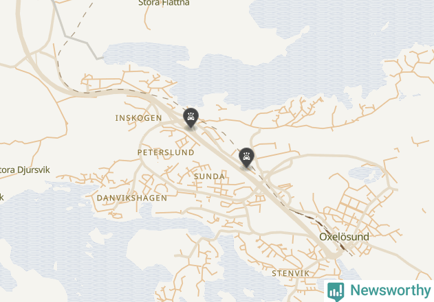 Karta över viltolyckor i Oxelösunds kommun