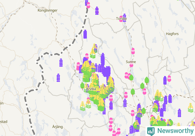 Karta över Arvika kommun