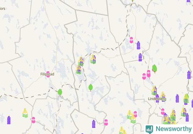 Karta över Hällefors kommun